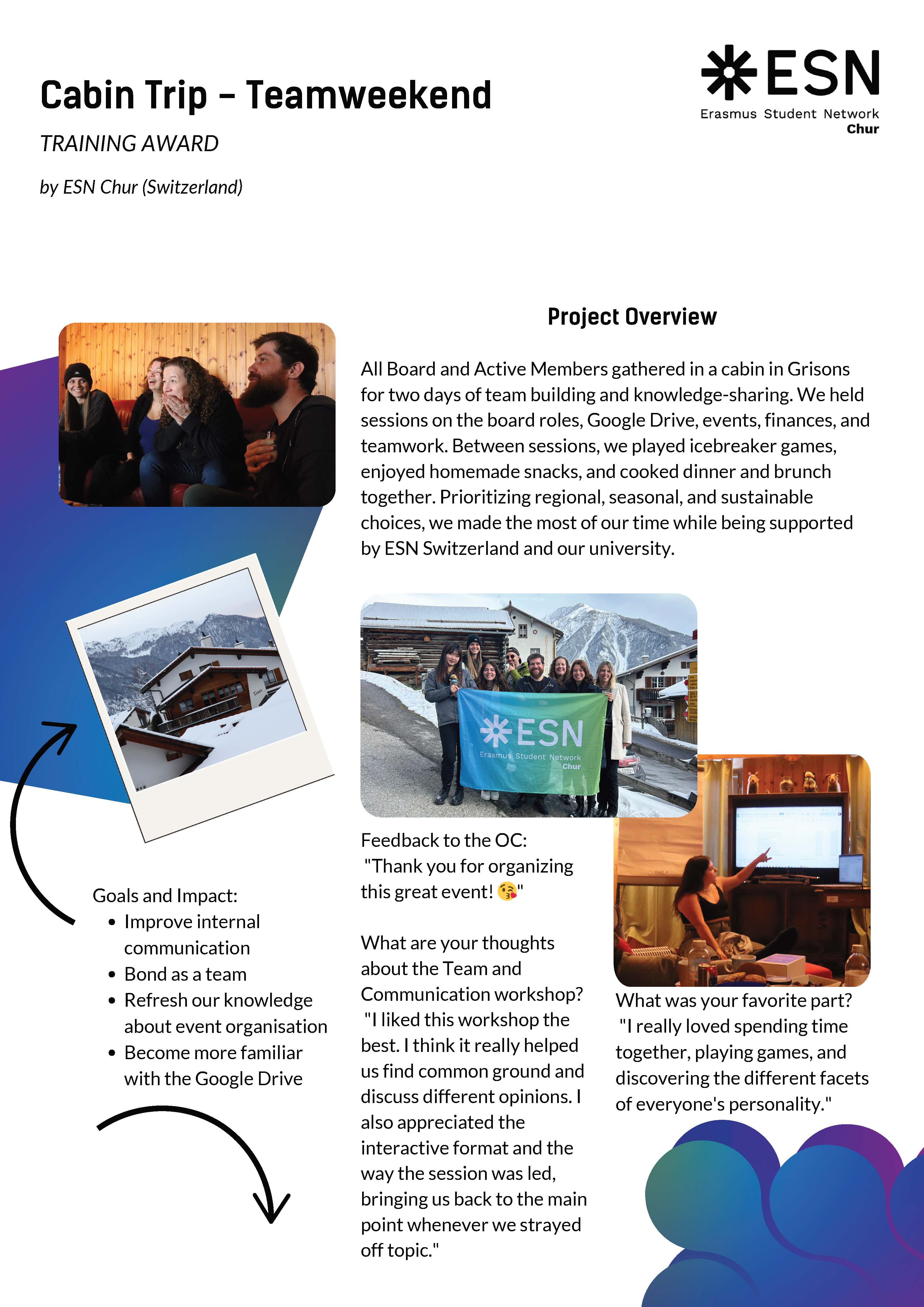 Training Award Honourable Mention 2